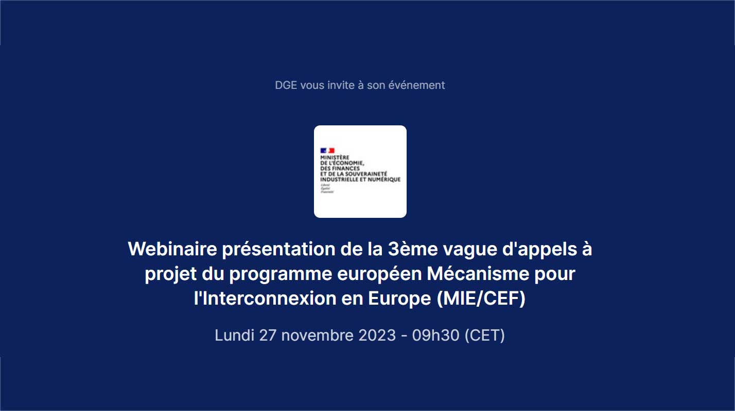 Webinaire programme financement européen MIE